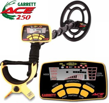 Garrett ACE 250 Metal Detector - Machine with batteries and